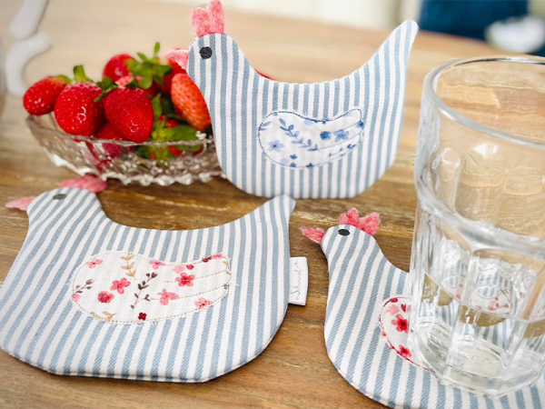 Henne Hedwig Untersetzer - ITH-Stickdatei